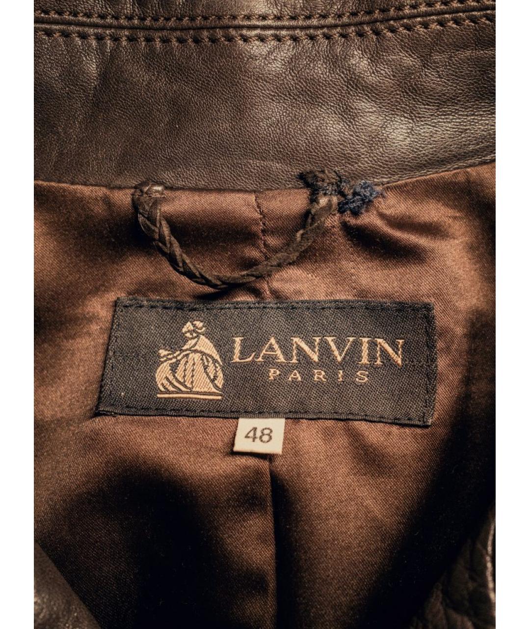 LANVIN Коричневая кожаная куртка, фото 9