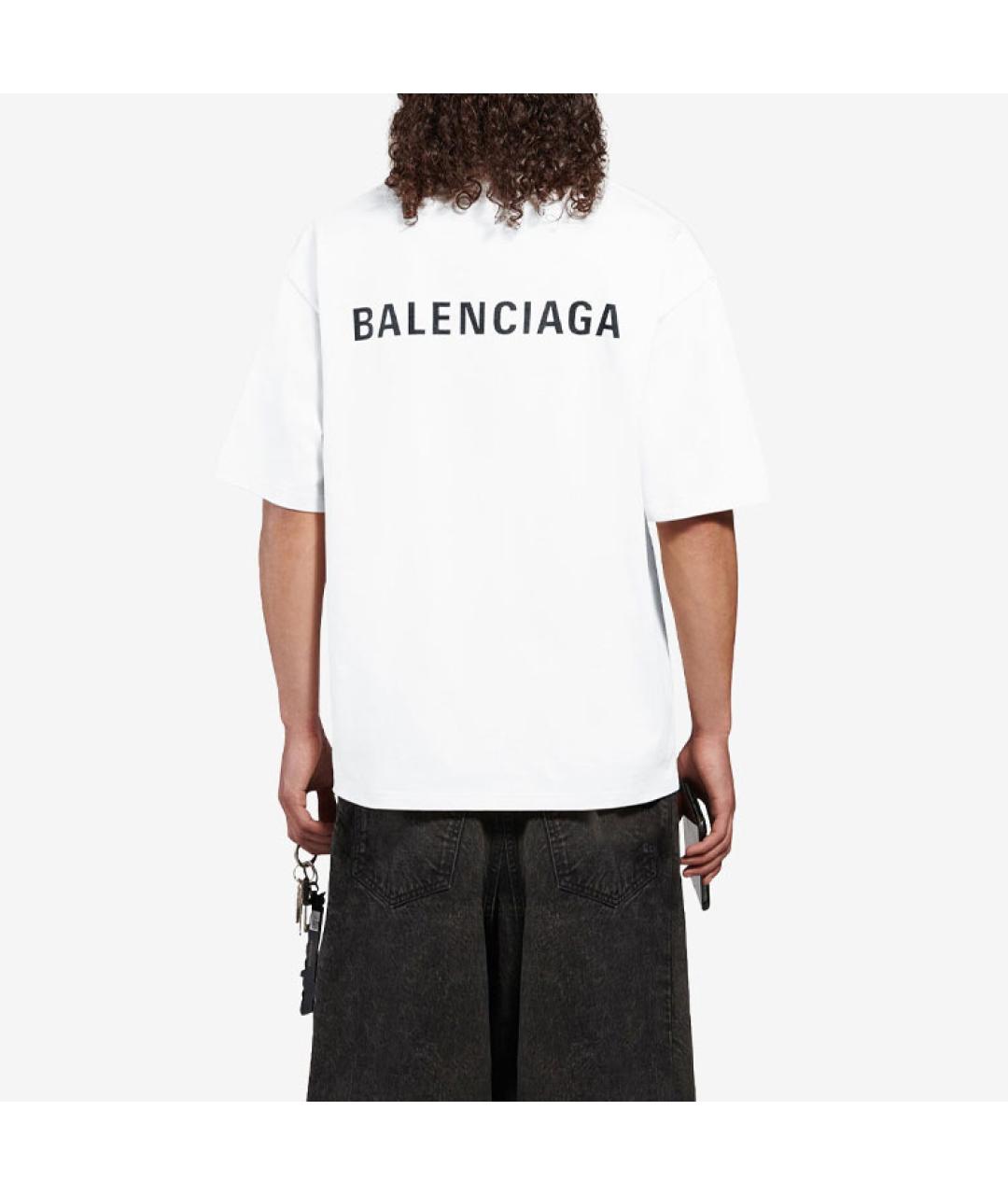 BALENCIAGA Белая футболка, фото 4