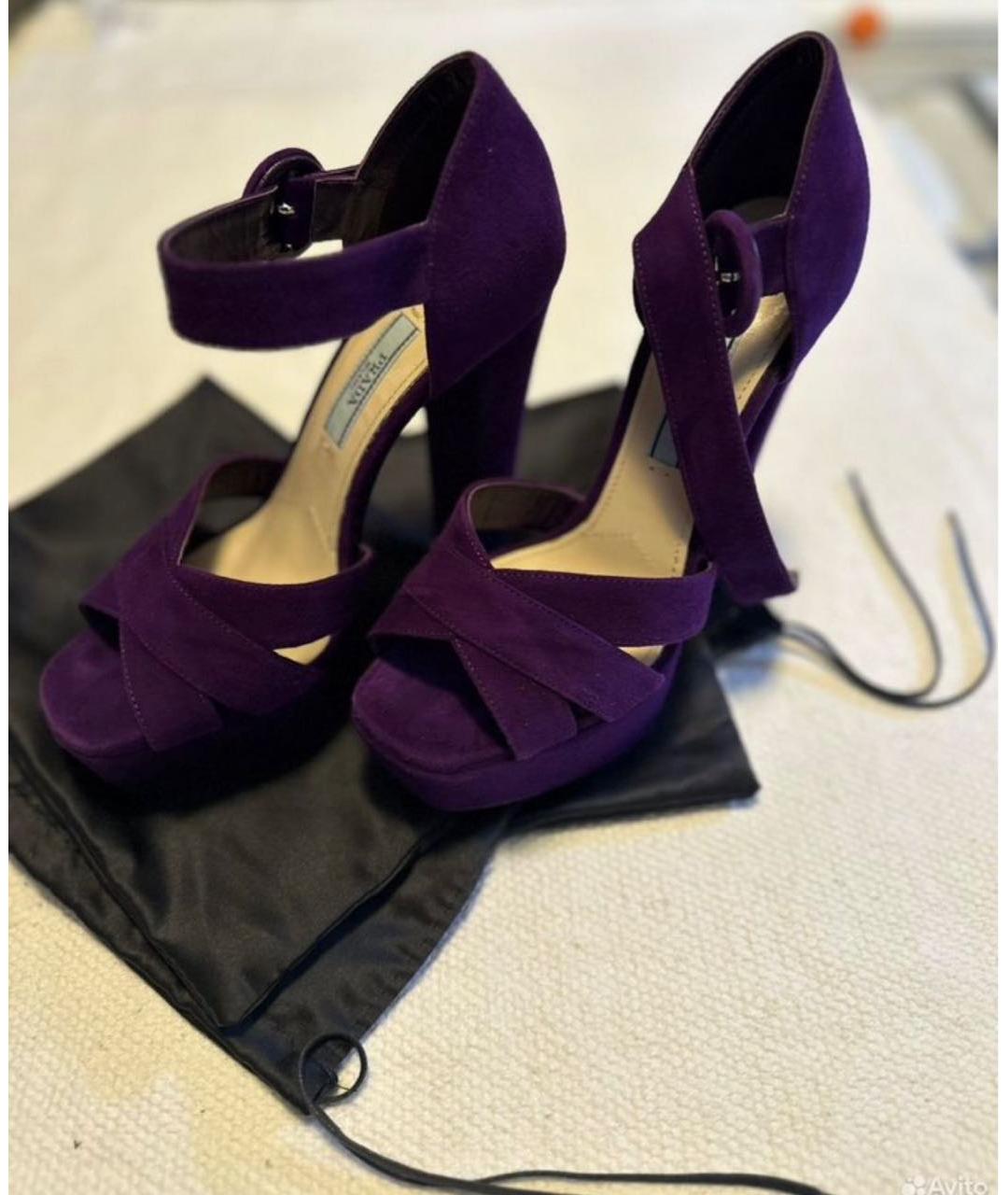 PRADA Фиолетовые замшевые туфли, фото 4