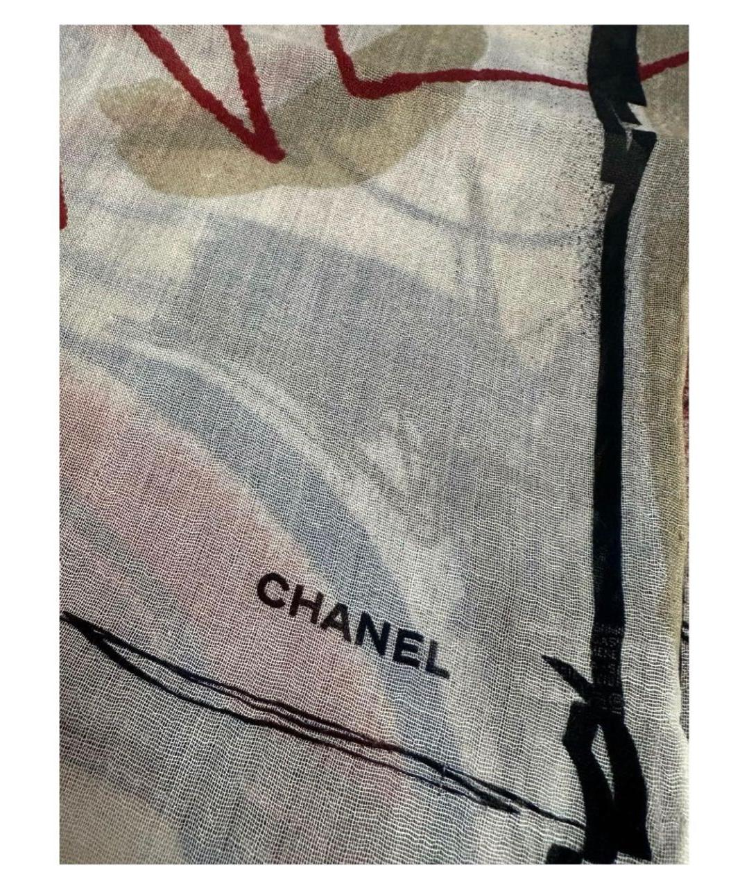 CHANEL Мульти шерстяной шарф, фото 4