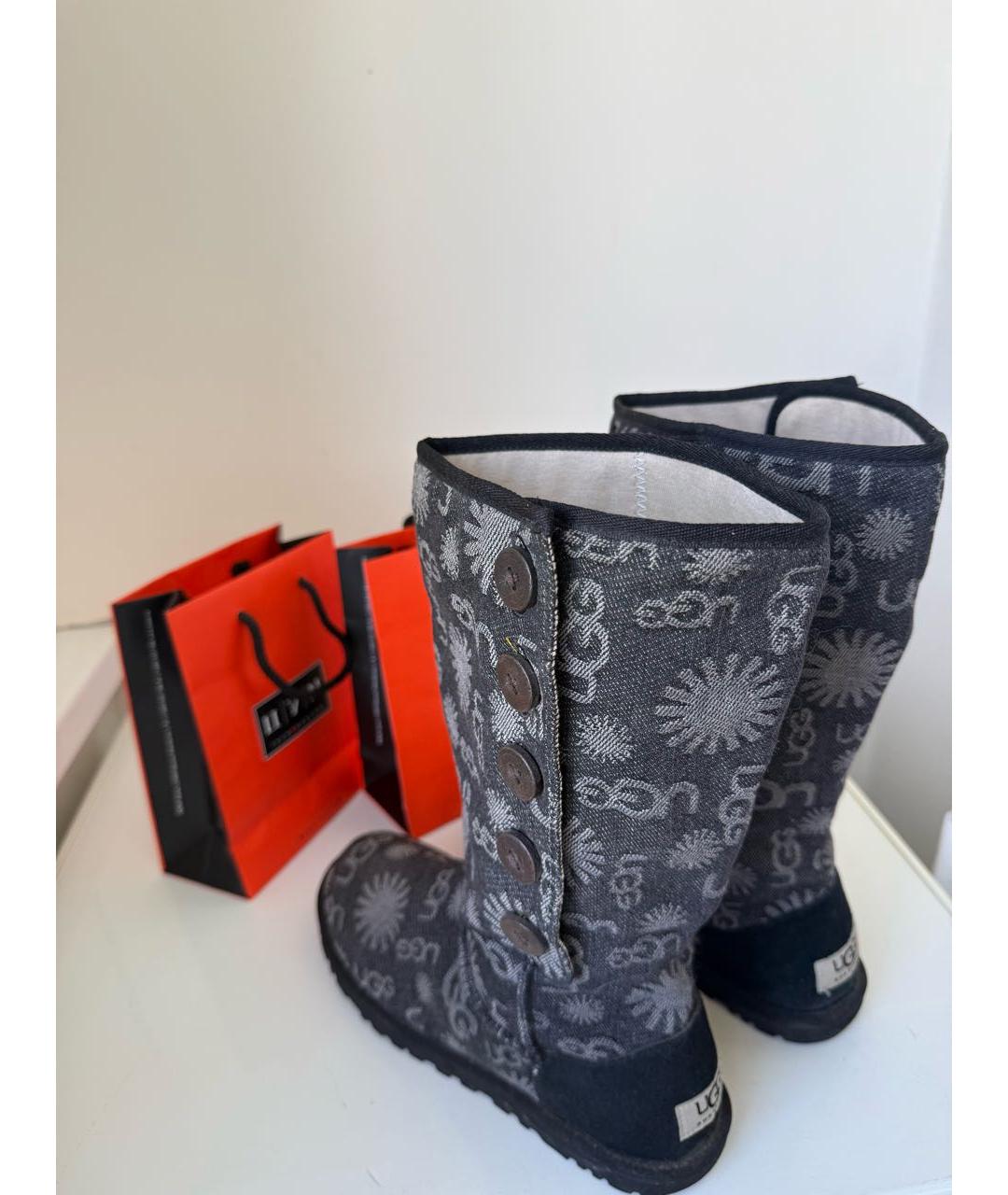 UGG AUSTRALIA Серые текстильные сапоги, фото 2