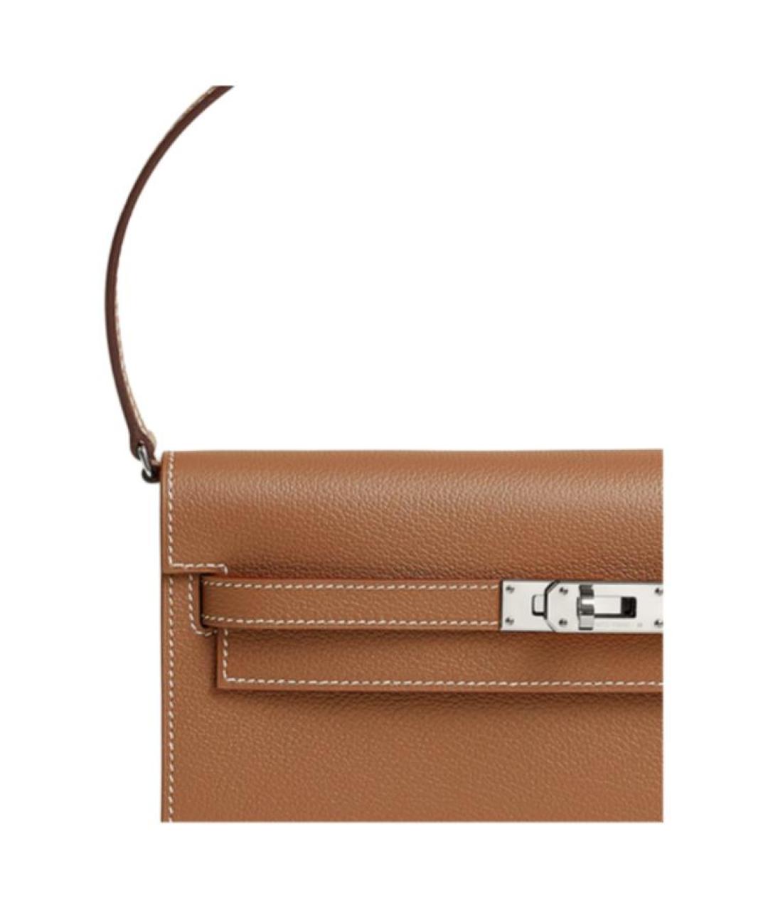 HERMES Коричневая кожаная сумка через плечо, фото 4