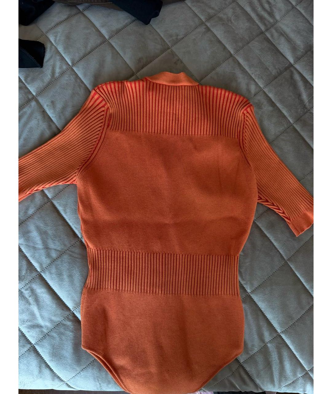 JACQUEMUS Оранжевая хлопковая майка, фото 2