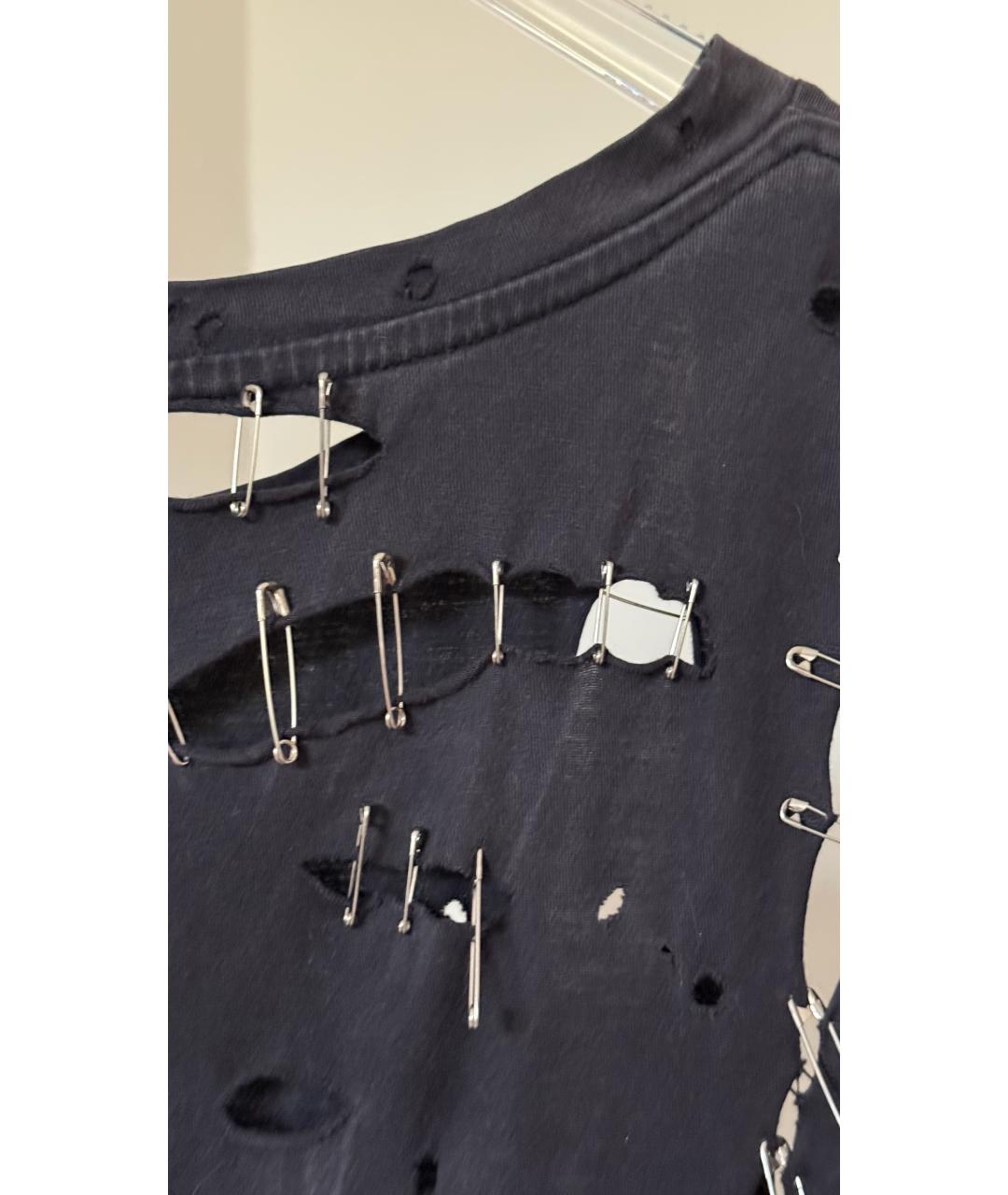 BALMAIN Черная хлопковая футболка, фото 4