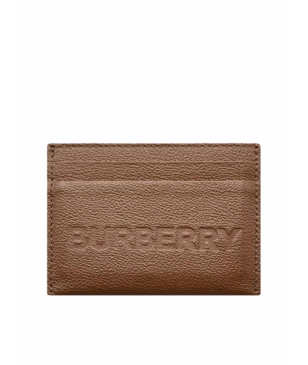 BURBERRY Коричневый кожаный кардхолдер, фото 1