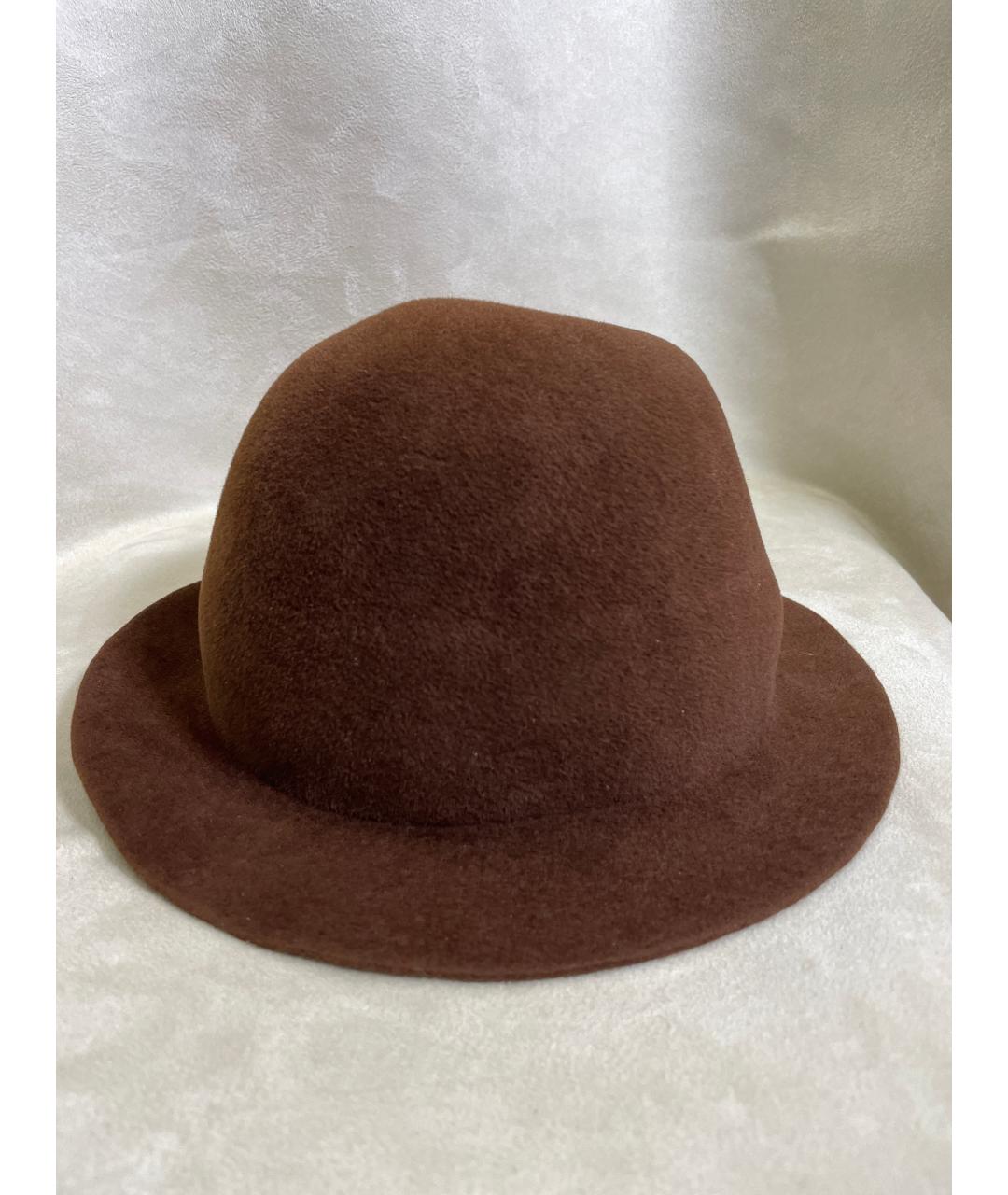 YOHJI YAMAMOTO Коричневая шерстяная шляпа, фото 3