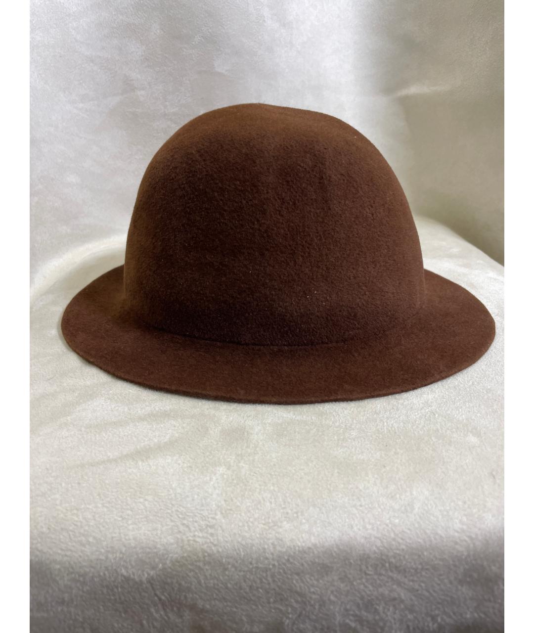 YOHJI YAMAMOTO Коричневая шерстяная шляпа, фото 2