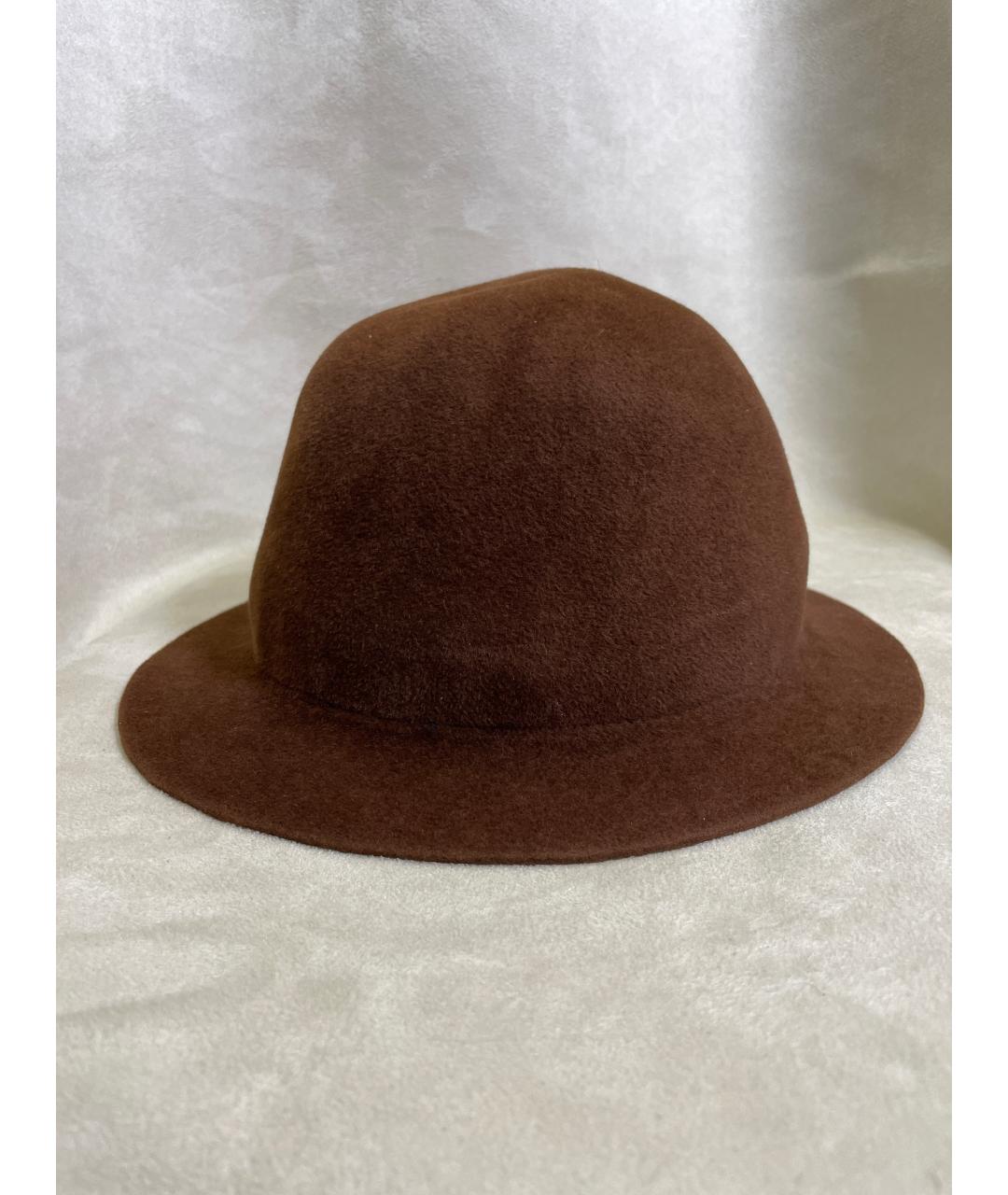 YOHJI YAMAMOTO Коричневая шерстяная шляпа, фото 7
