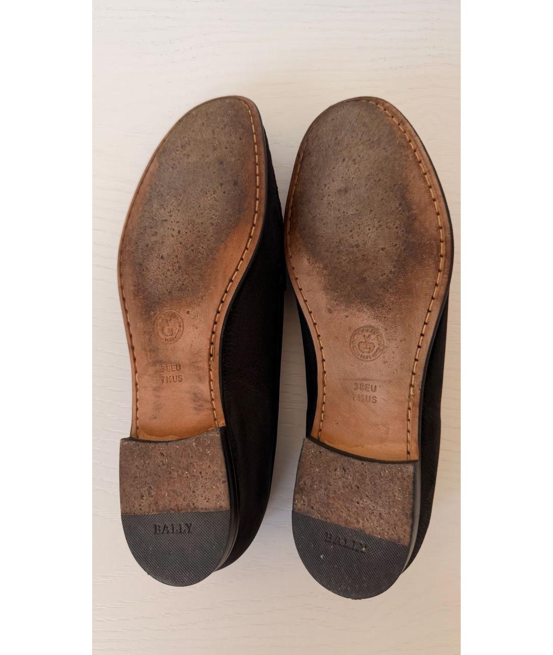 BALLY Черные нубуковые мокасины, фото 5