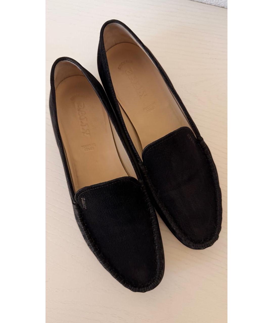 BALLY Черные нубуковые мокасины, фото 6