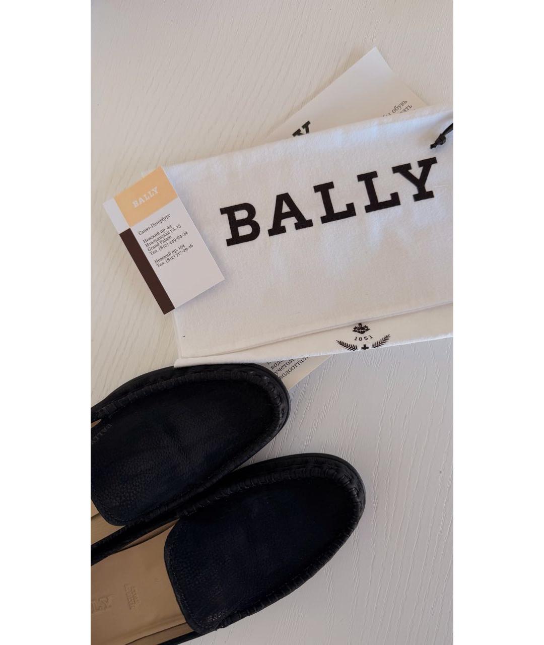 BALLY Черные нубуковые мокасины, фото 7