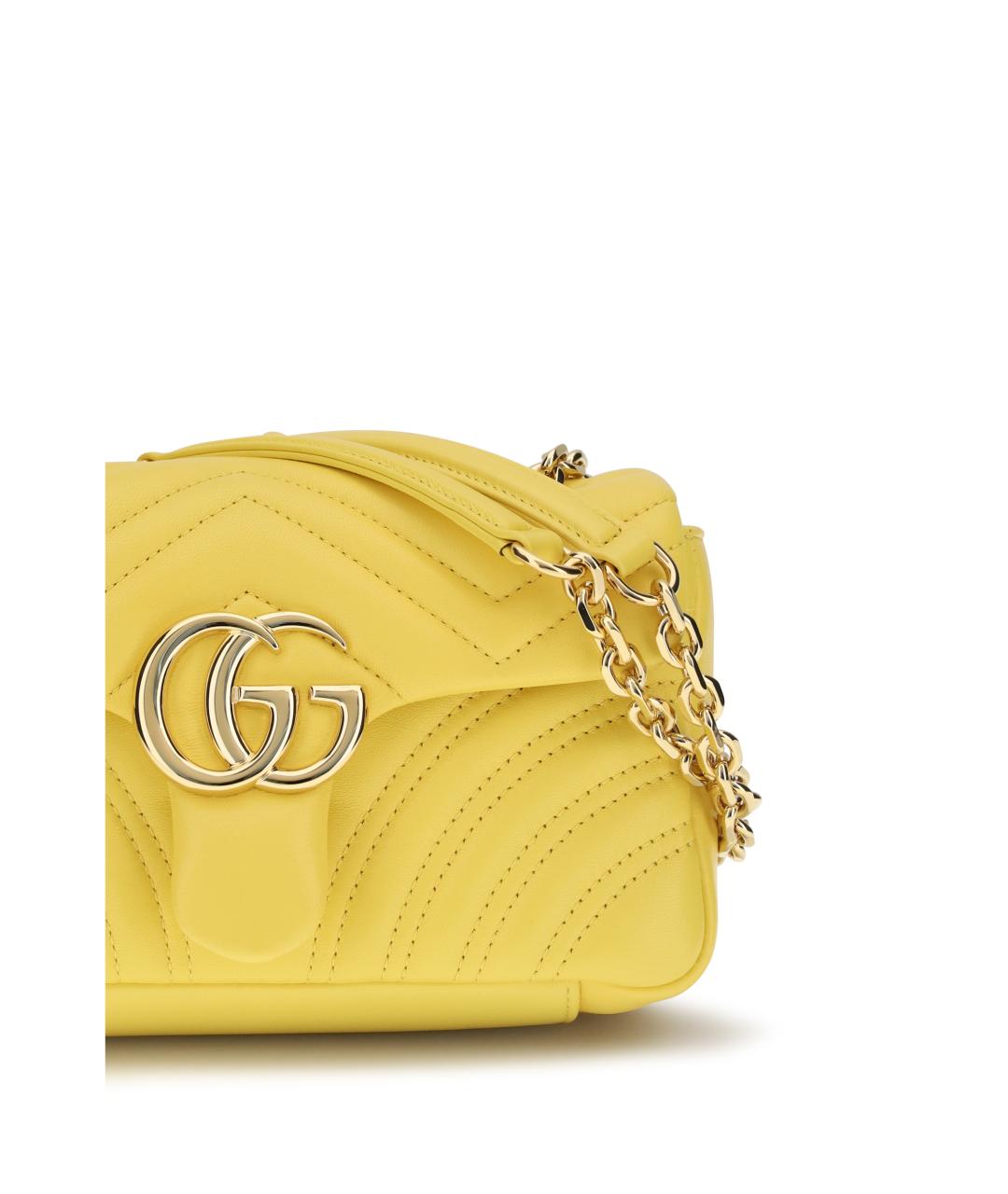 GUCCI Желтая кожаная сумка через плечо, фото 4