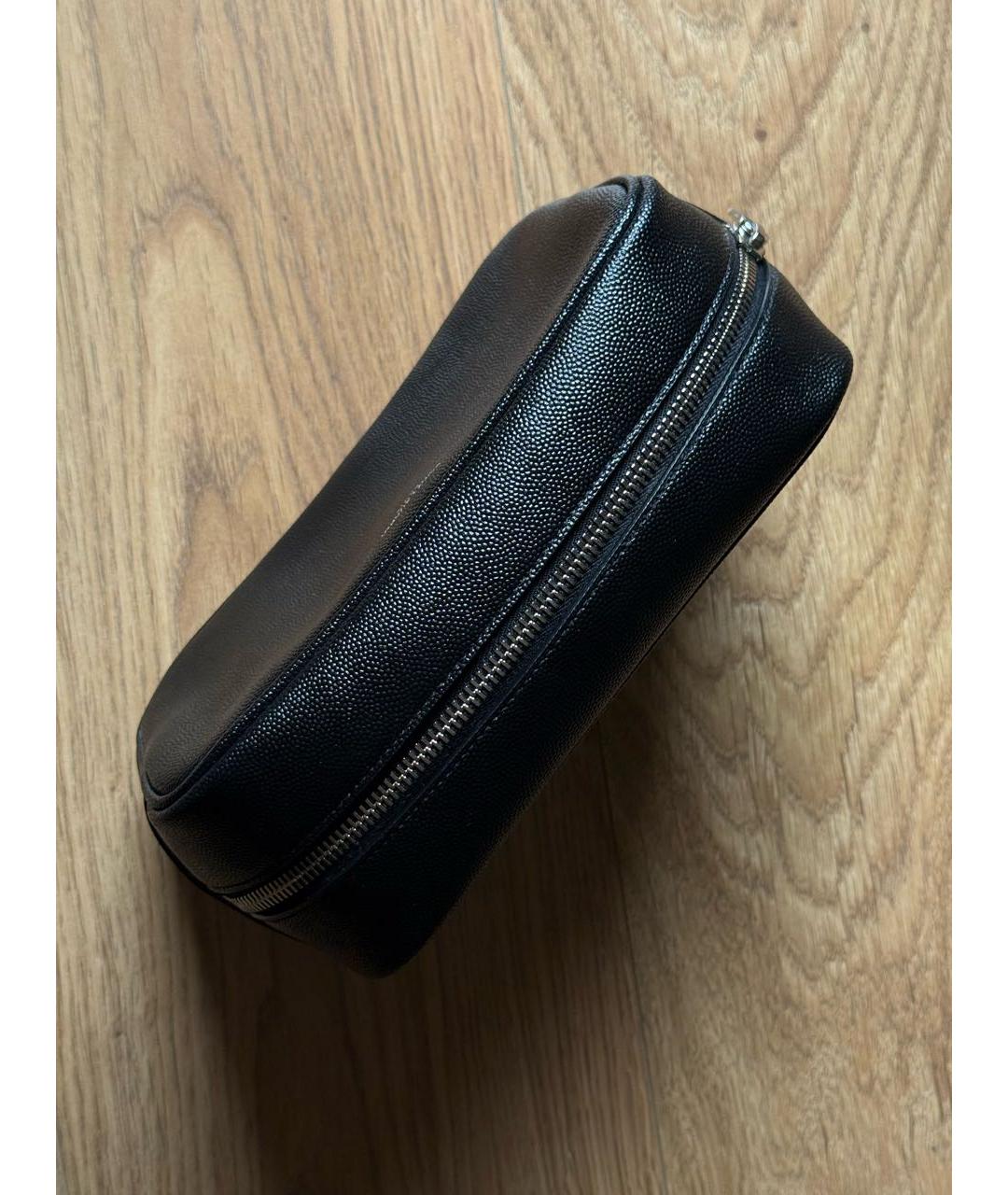 SAINT LAURENT Черная кожаная косметичка, фото 7