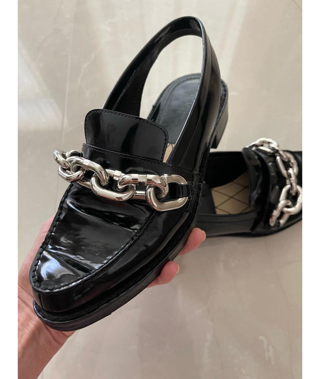 LOUIS VUITTON Черные кожаные лоферы, фото 5
