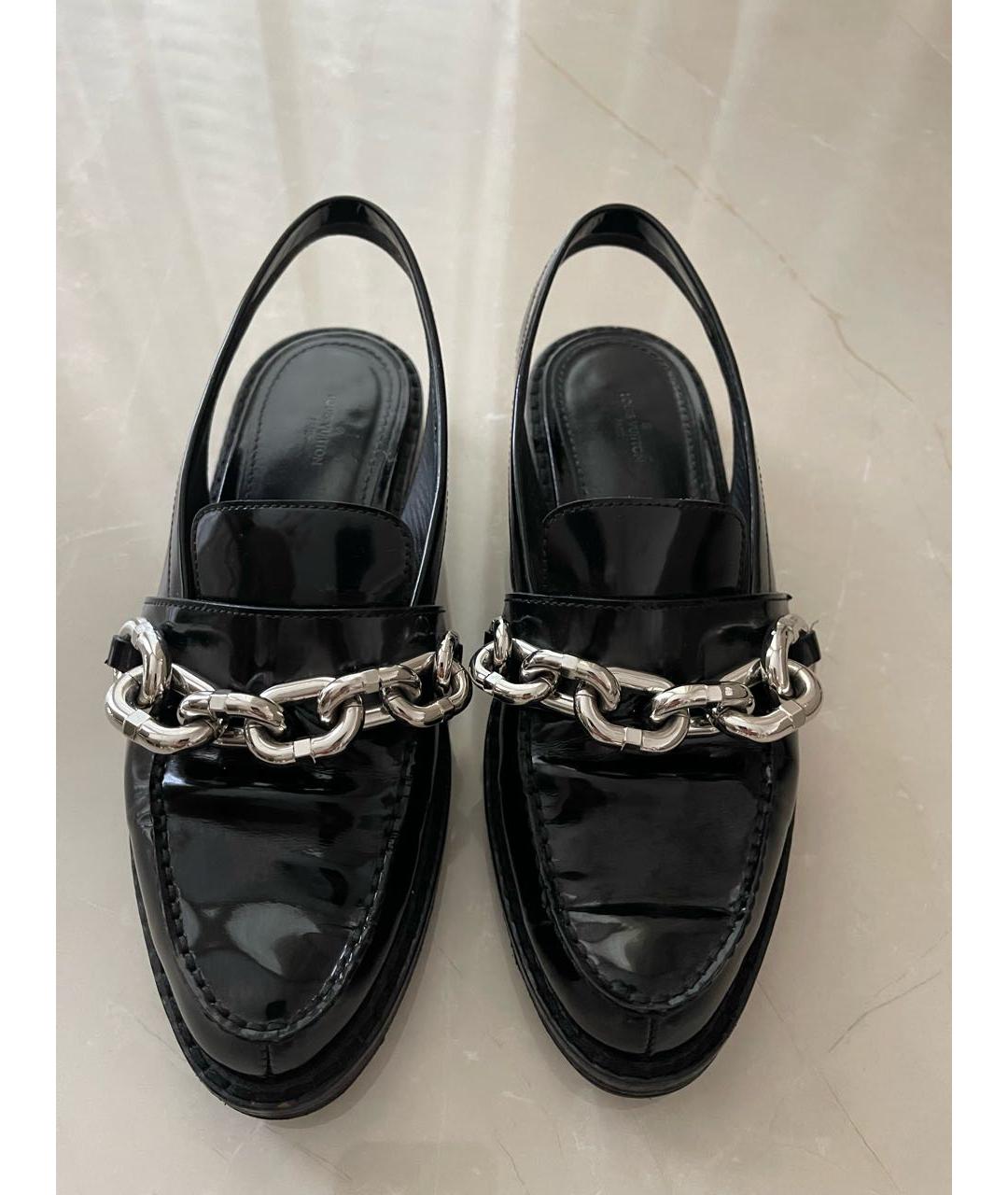 LOUIS VUITTON Черные кожаные лоферы, фото 3