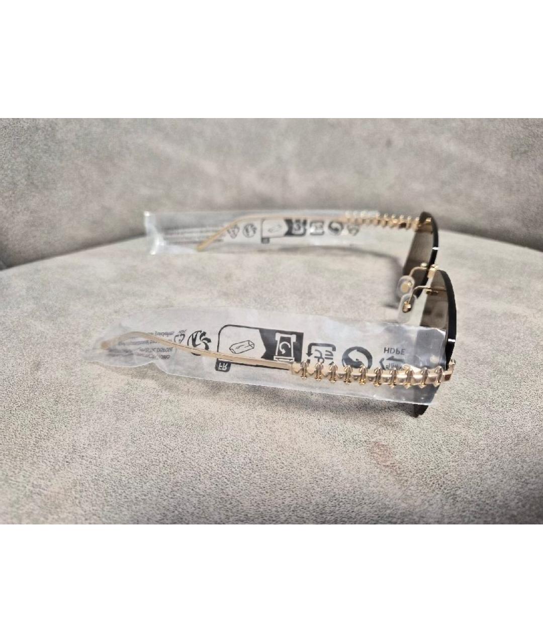 CARTIER Коричневые металлические солнцезащитные очки, фото 2