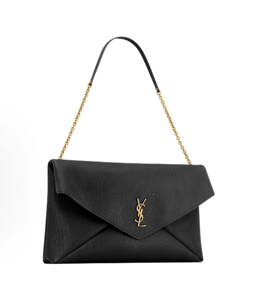 SAINT LAURENT Черная кожаная сумка через плечо, фото 2