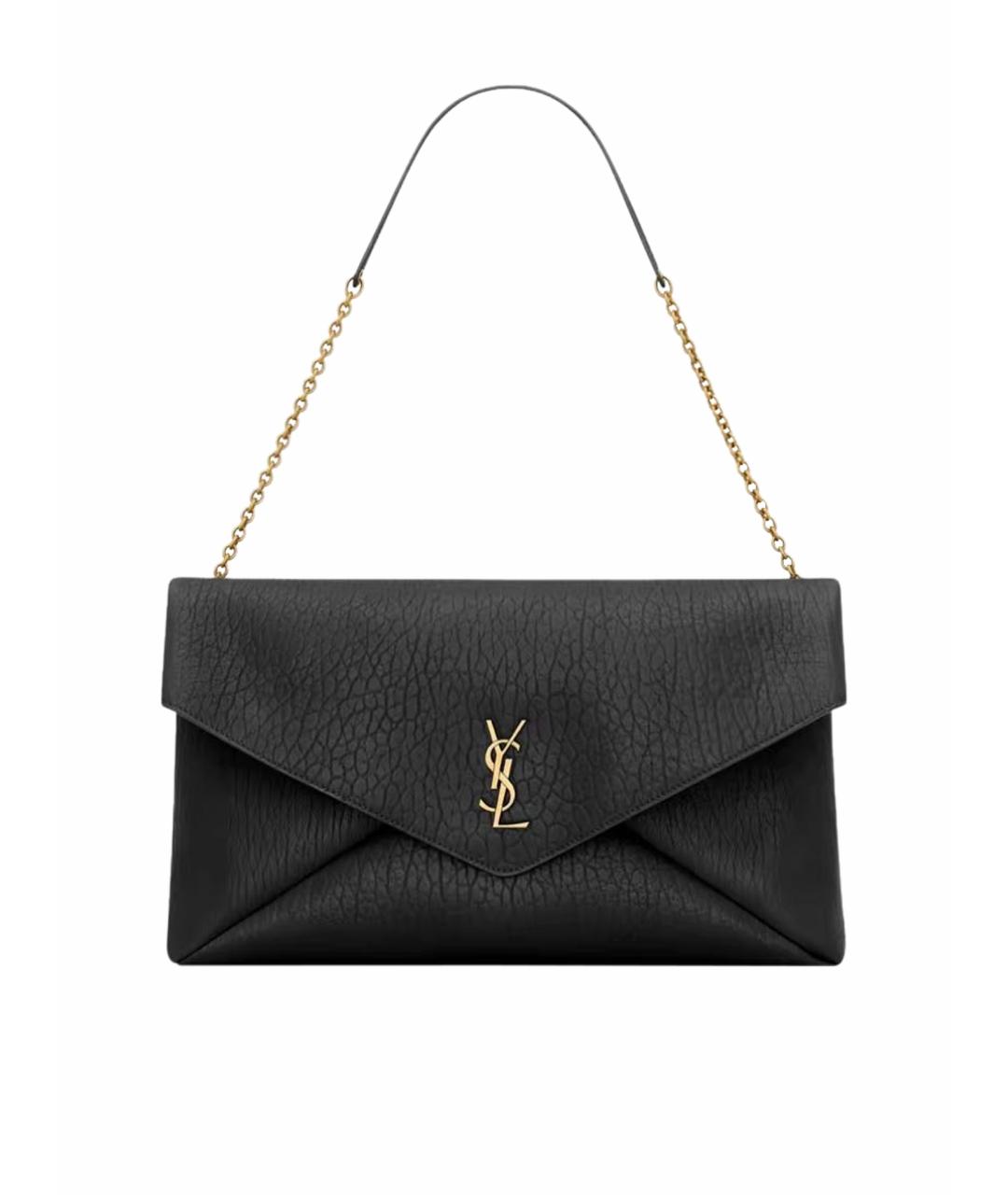SAINT LAURENT Черная кожаная сумка через плечо, фото 1