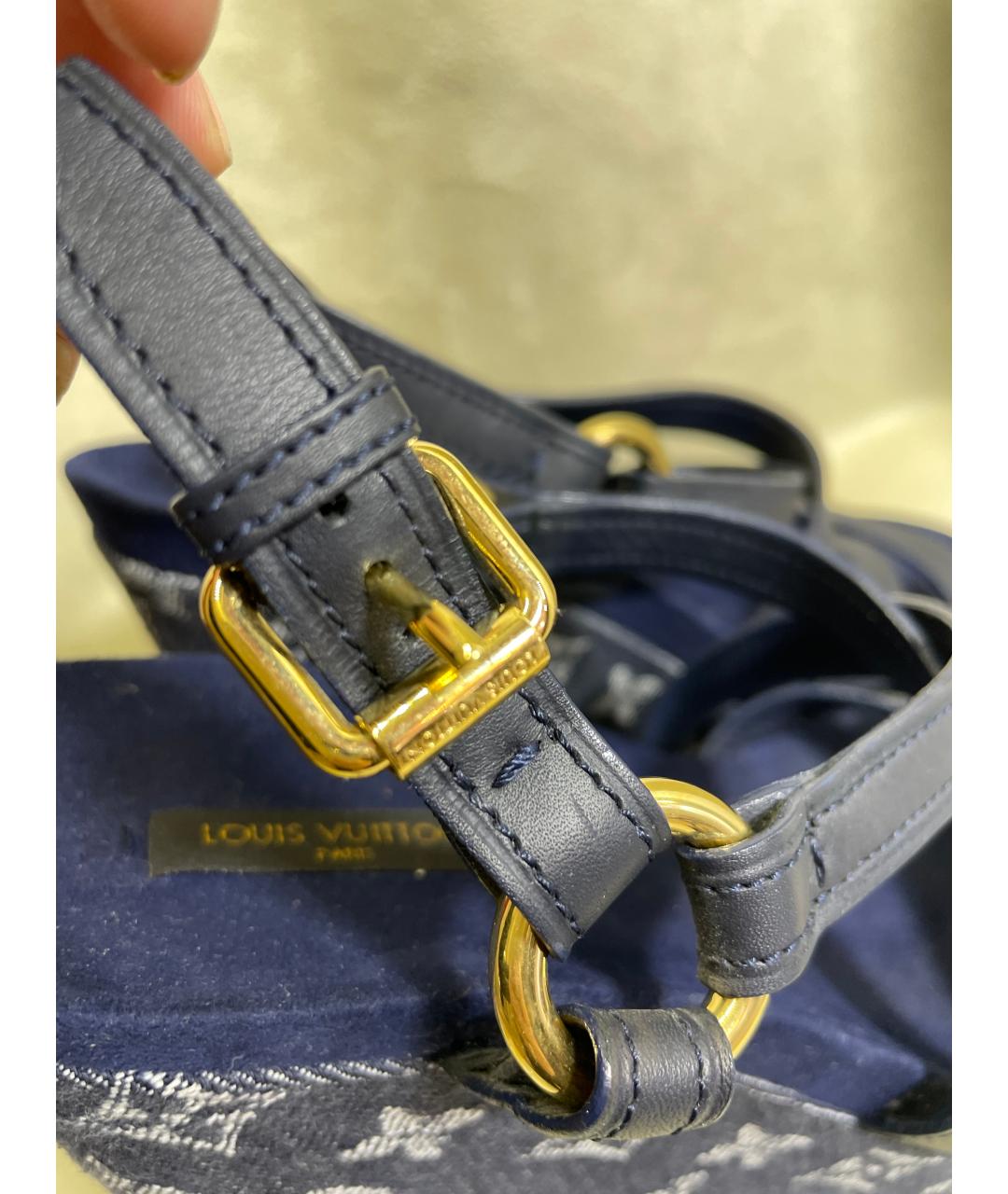 LOUIS VUITTON Синие босоножки, фото 6