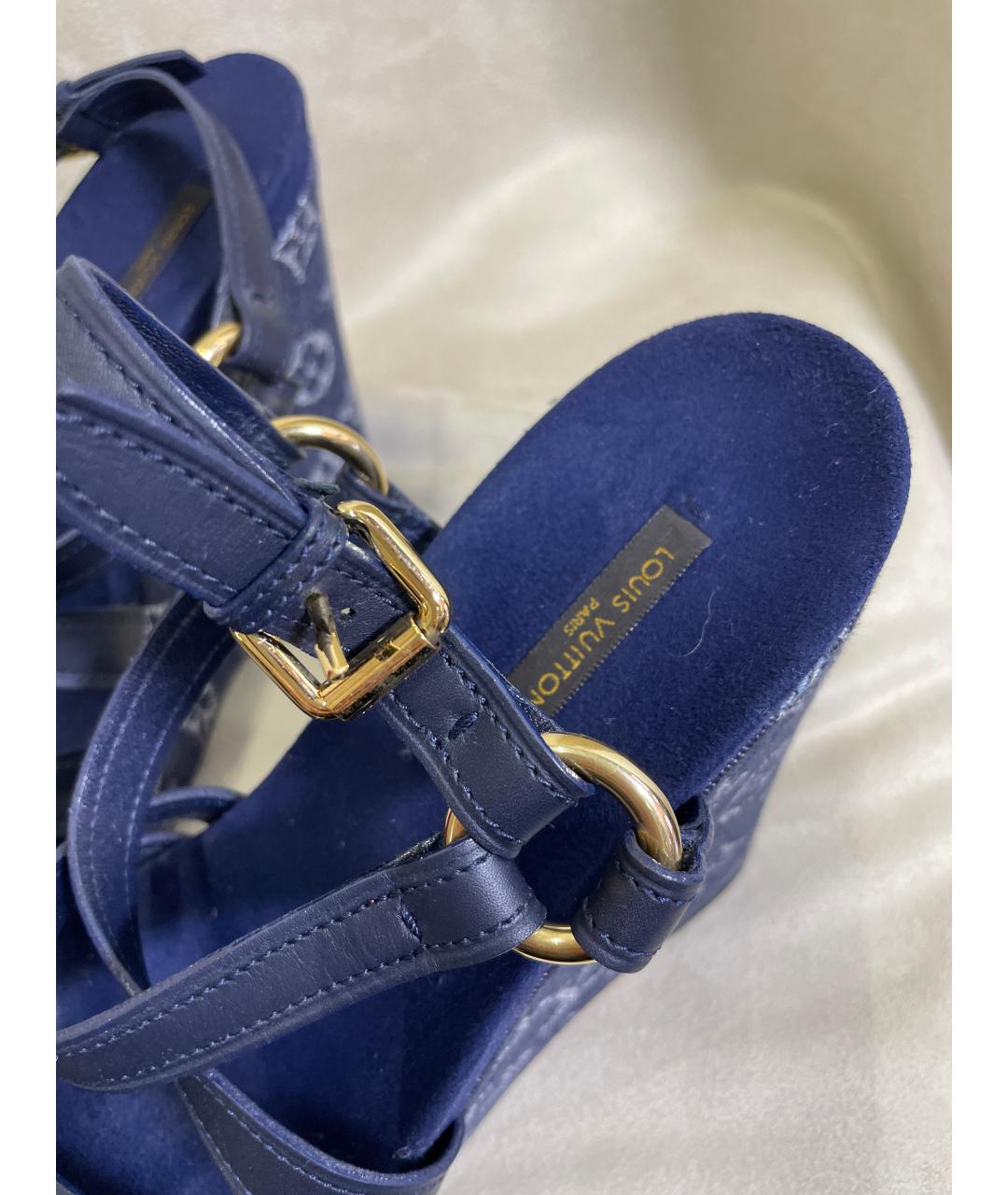 LOUIS VUITTON Синие босоножки, фото 7