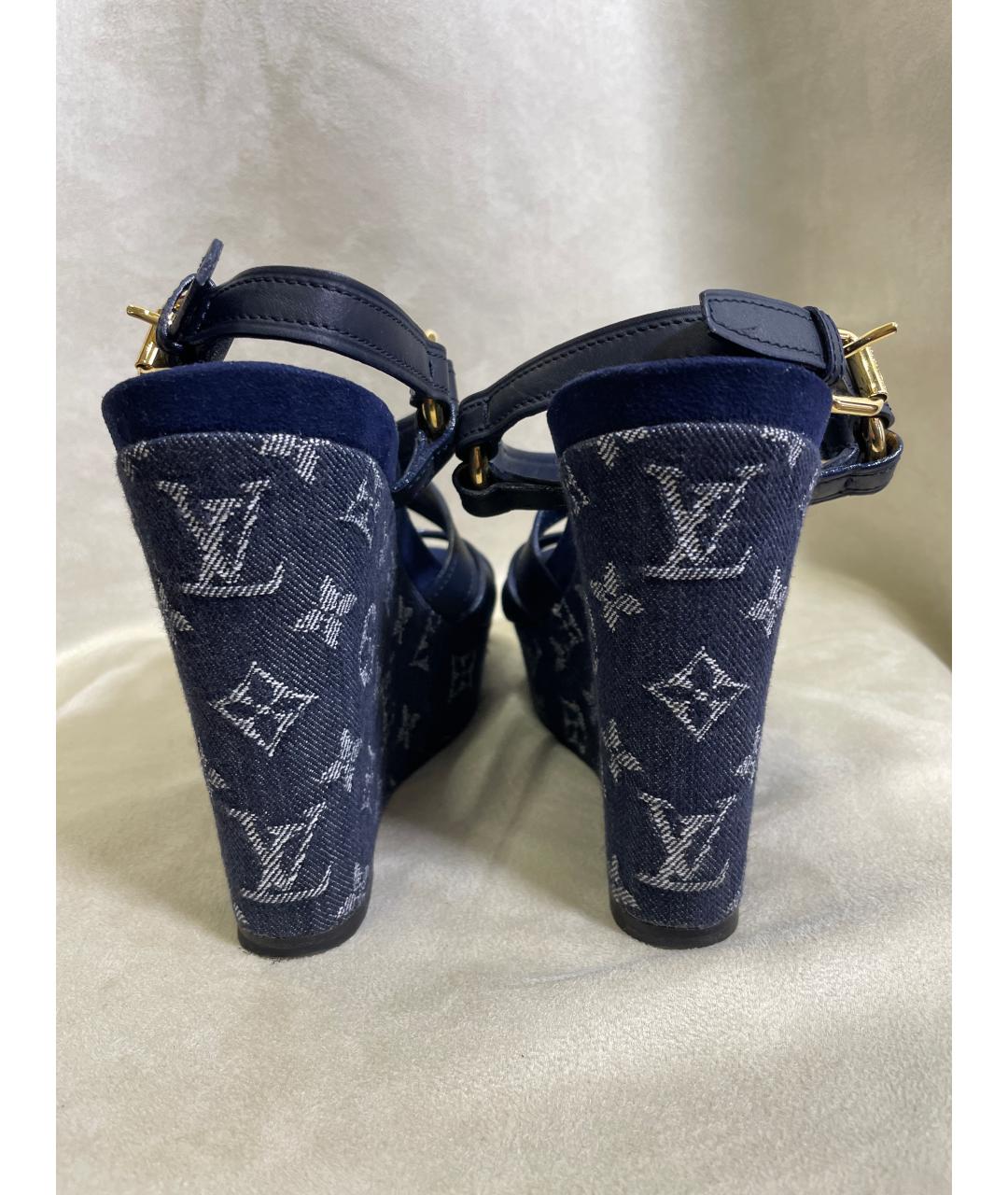 LOUIS VUITTON Синие босоножки, фото 4