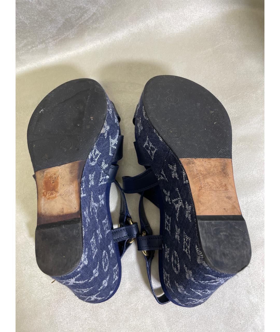 LOUIS VUITTON Синие босоножки, фото 5