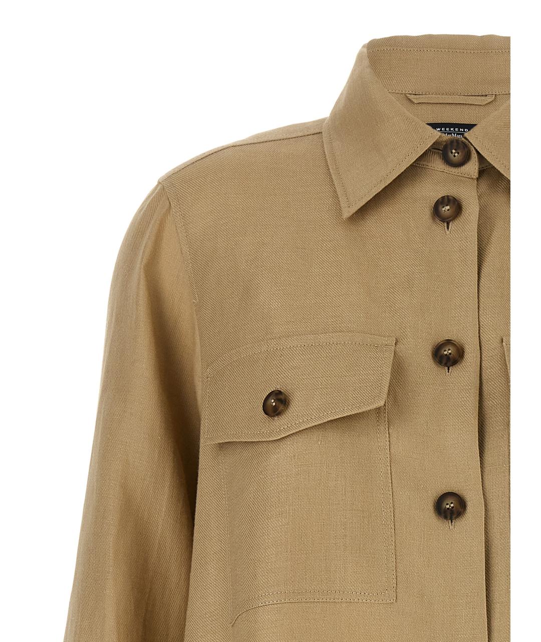 WEEKEND MAX MARA Бежевая льняная рубашка, фото 3