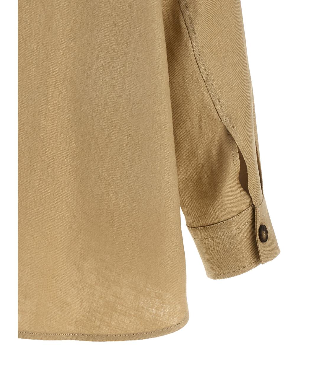 WEEKEND MAX MARA Бежевая льняная рубашка, фото 4