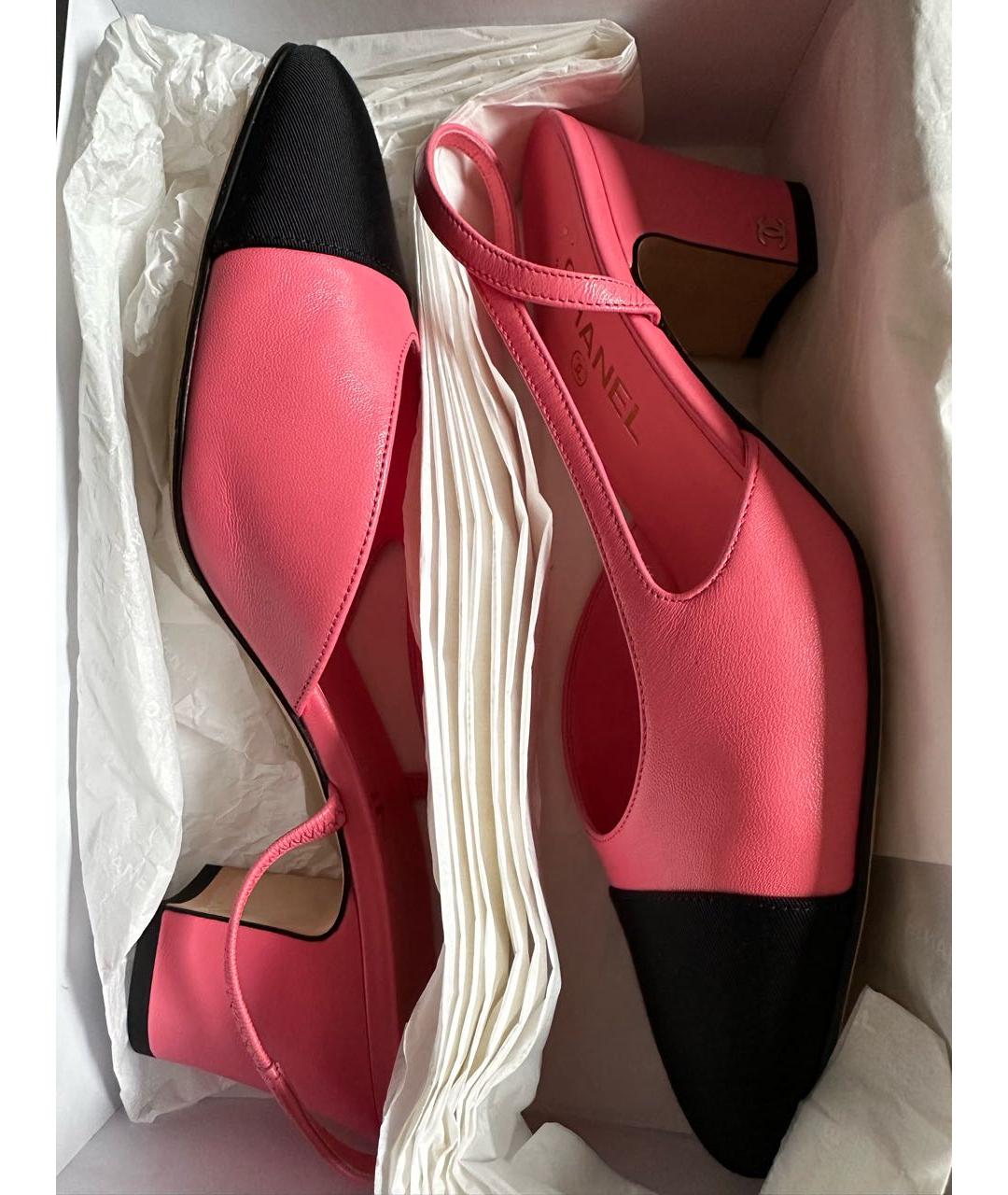 CHANEL Розовые кожаные туфли, фото 4