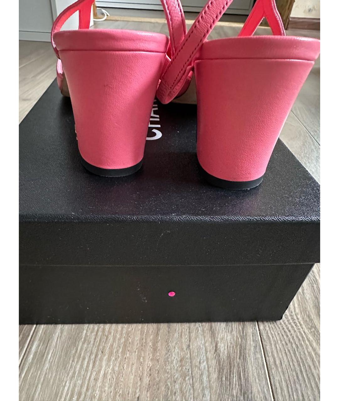 CHANEL Розовые кожаные туфли, фото 3