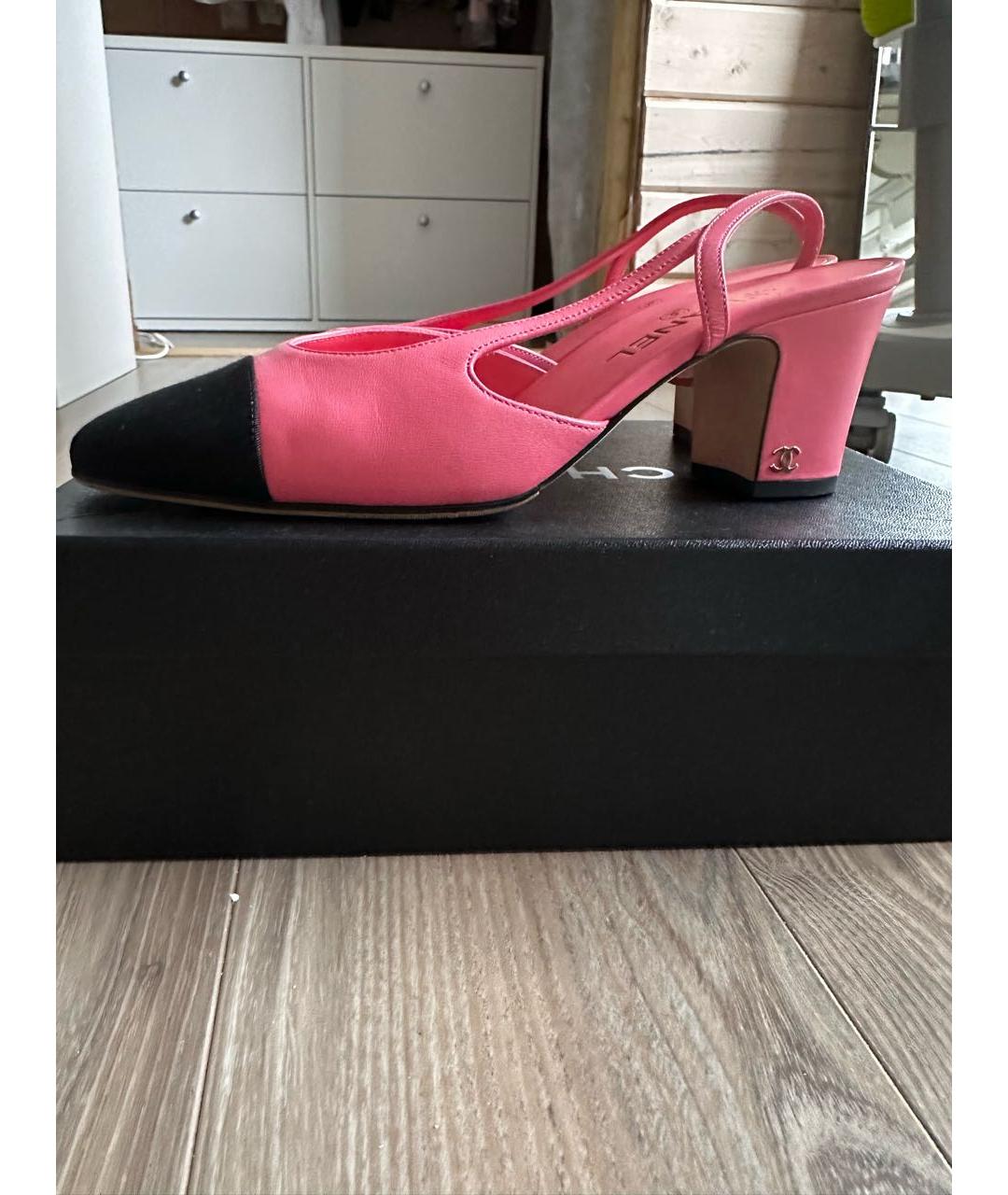 CHANEL Розовые кожаные туфли, фото 5
