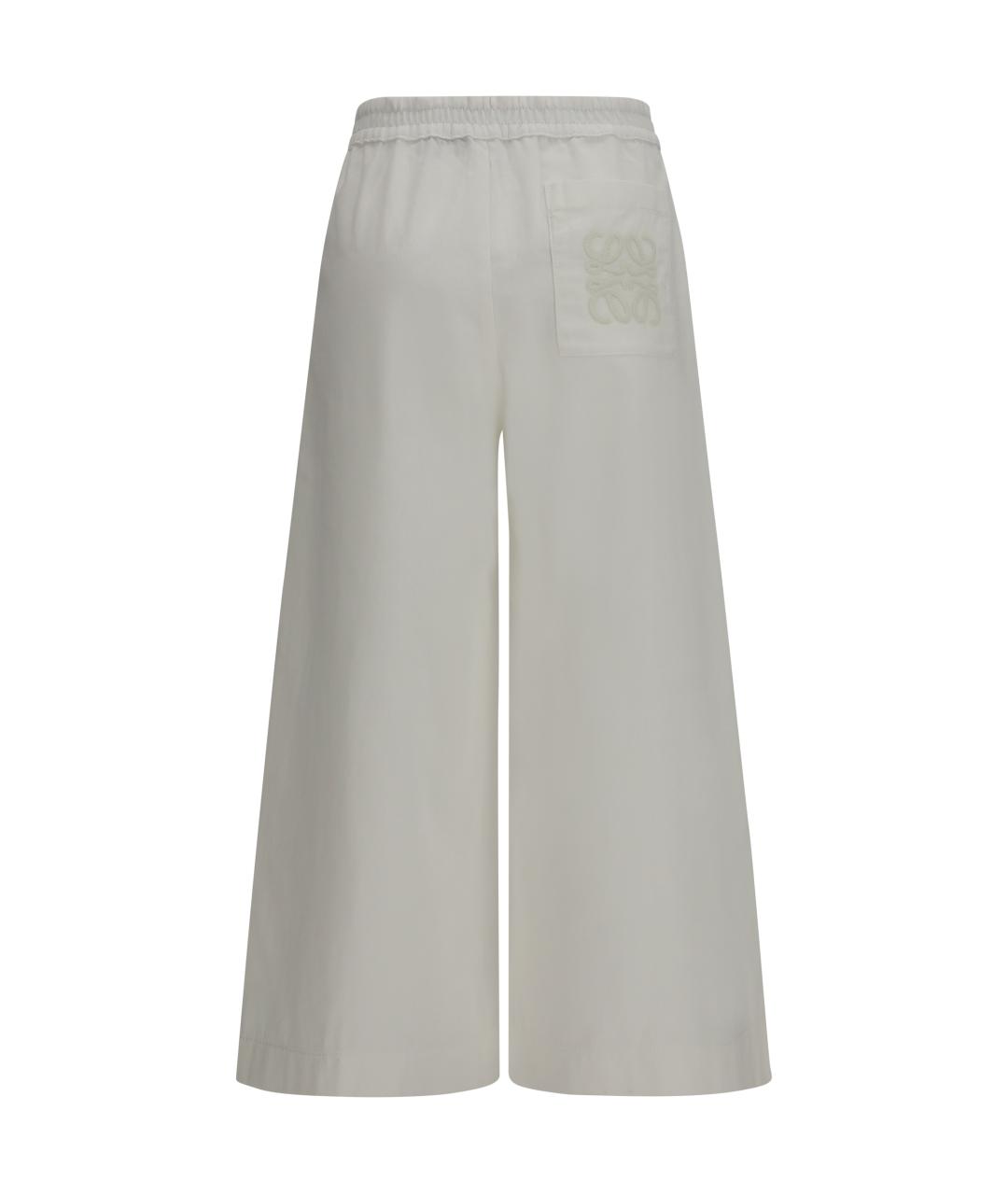 LOEWE Белые хлопковые прямые брюки, фото 2