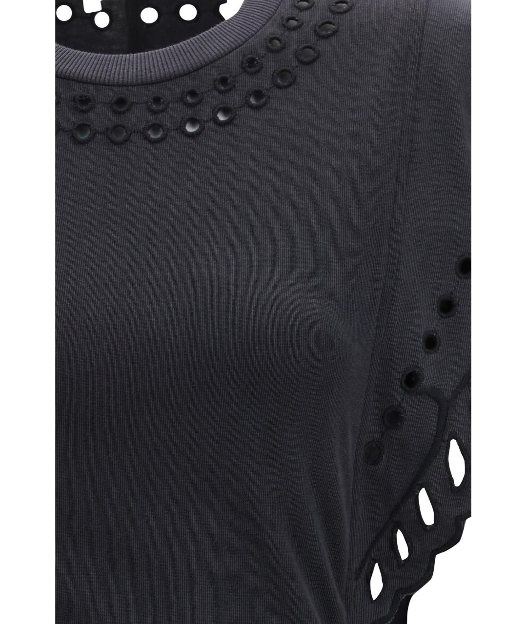 ISABEL MARANT ETOILE Черное хлопковое повседневное платье, фото 3