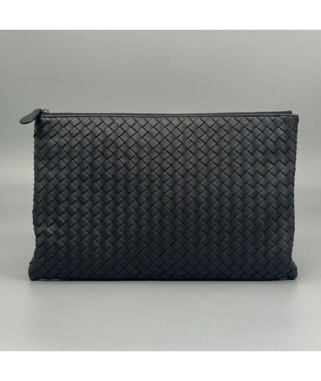 BOTTEGA VENETA Черная кожаная папка для документов, фото 5