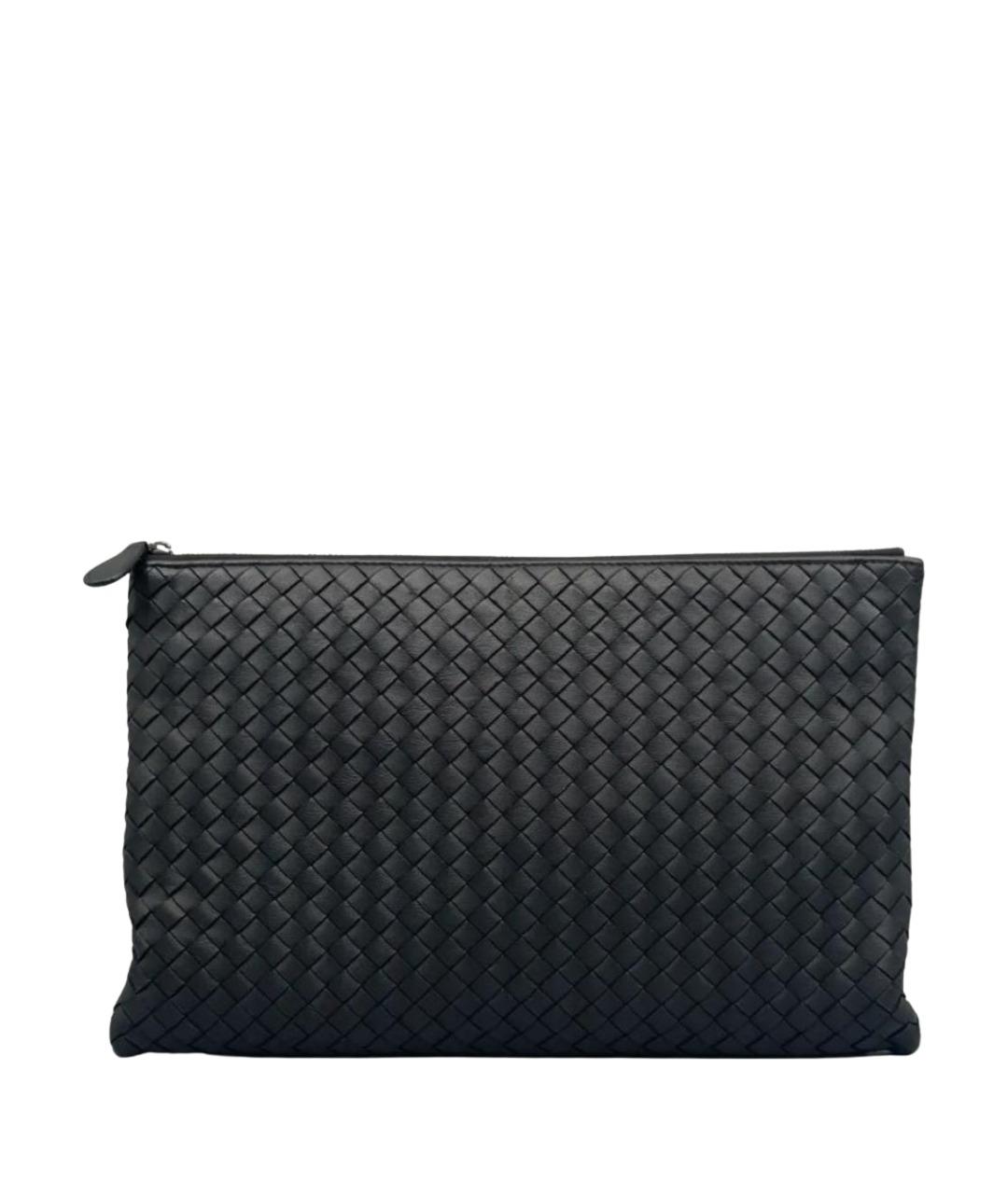 BOTTEGA VENETA Черная кожаная папка для документов, фото 1