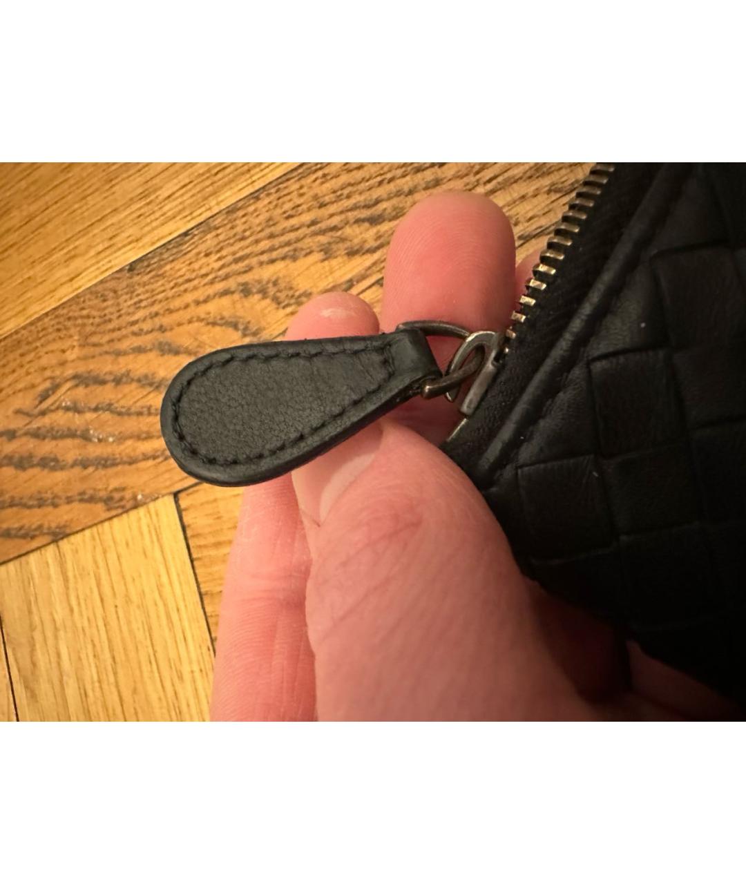 BOTTEGA VENETA Черная кожаная папка для документов, фото 4