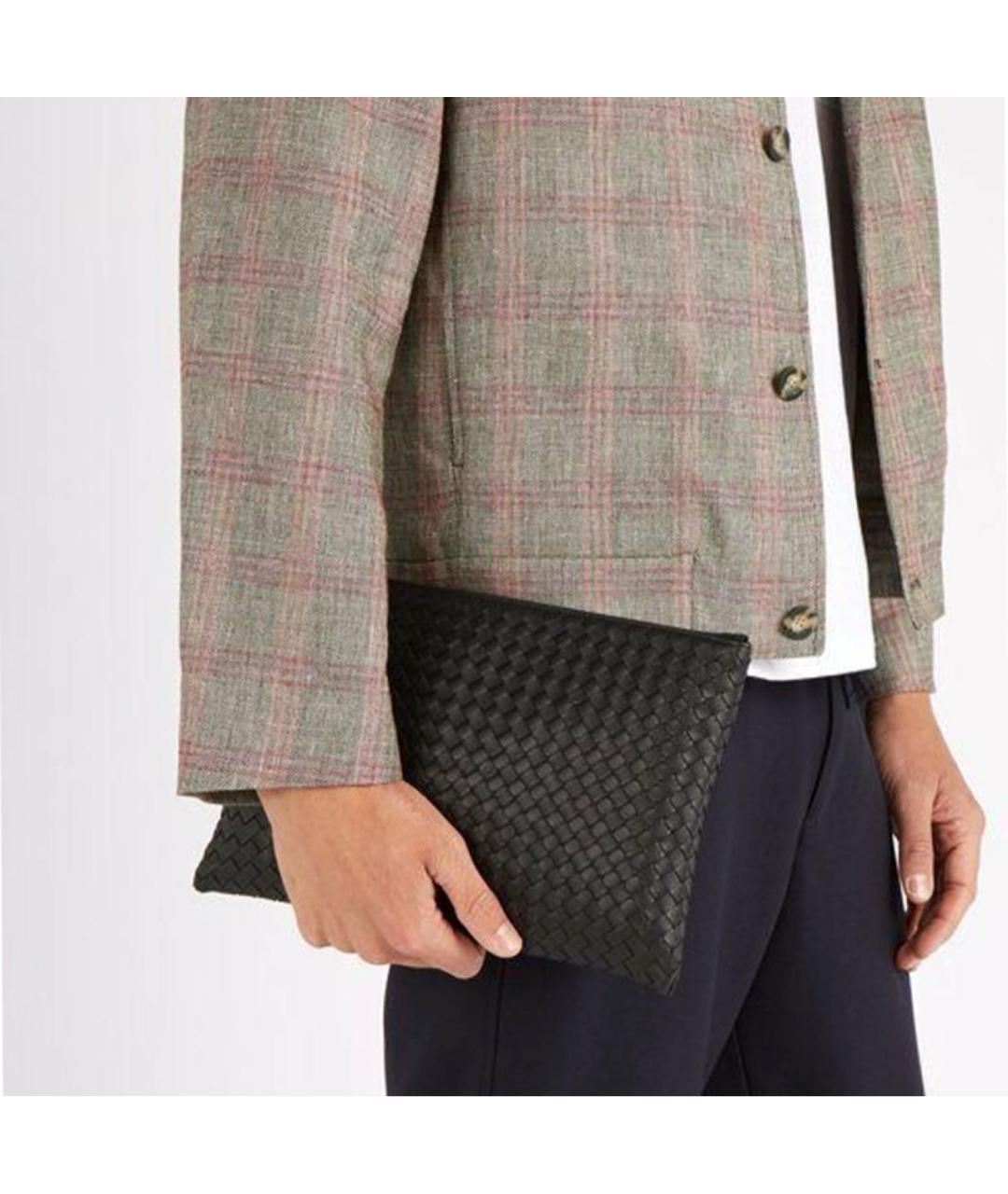 BOTTEGA VENETA Черная кожаная папка для документов, фото 3