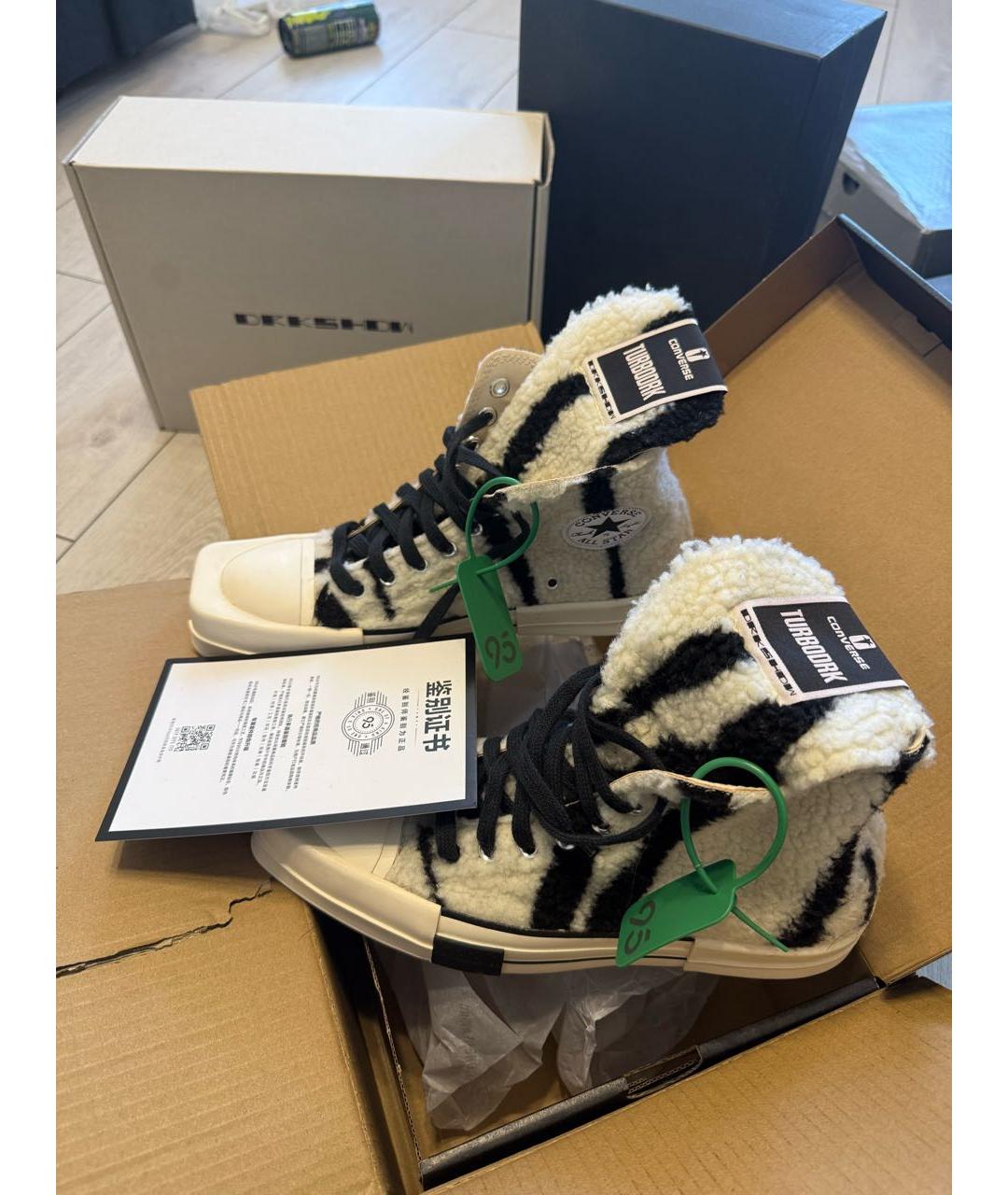 RICK OWENS DRKSHDW Белые высокие кроссовки / кеды, фото 2
