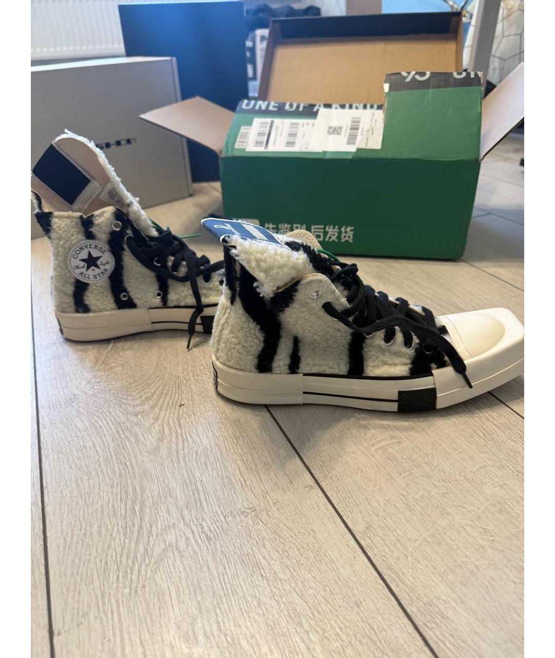 RICK OWENS DRKSHDW Белые высокие кроссовки / кеды, фото 4