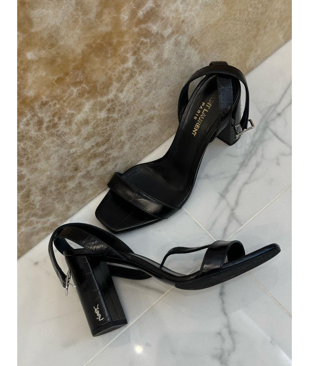 SAINT LAURENT Черные босоножки, фото 9