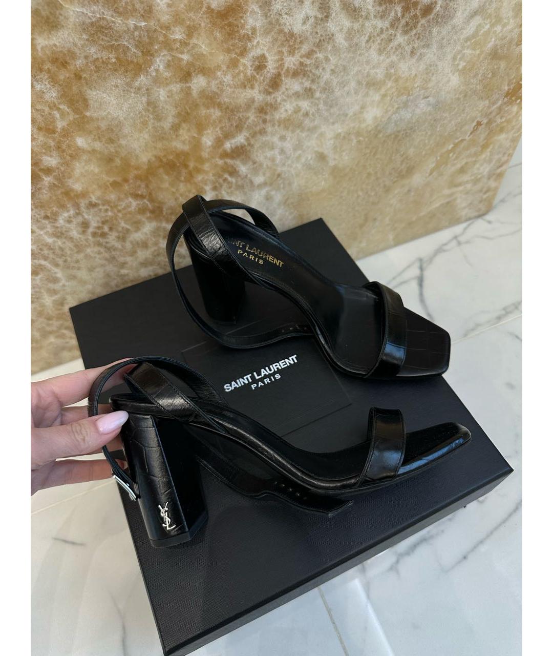 SAINT LAURENT Черные босоножки, фото 3