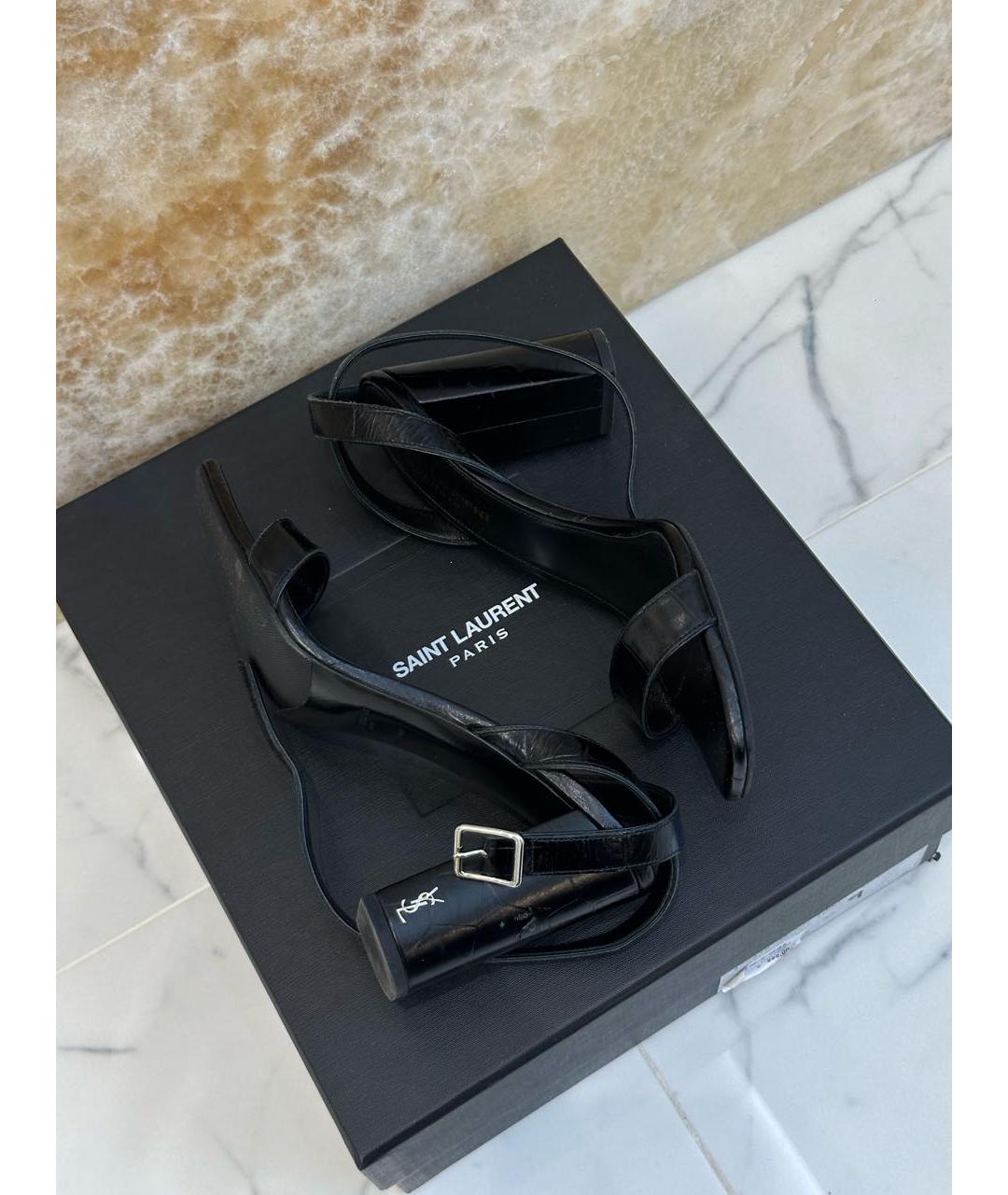 SAINT LAURENT Черные босоножки, фото 7