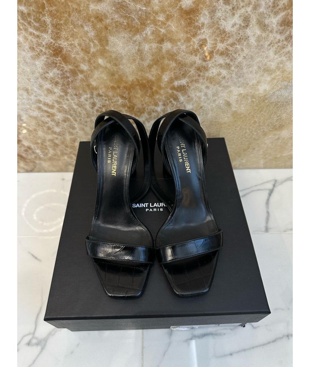 SAINT LAURENT Черные босоножки, фото 5