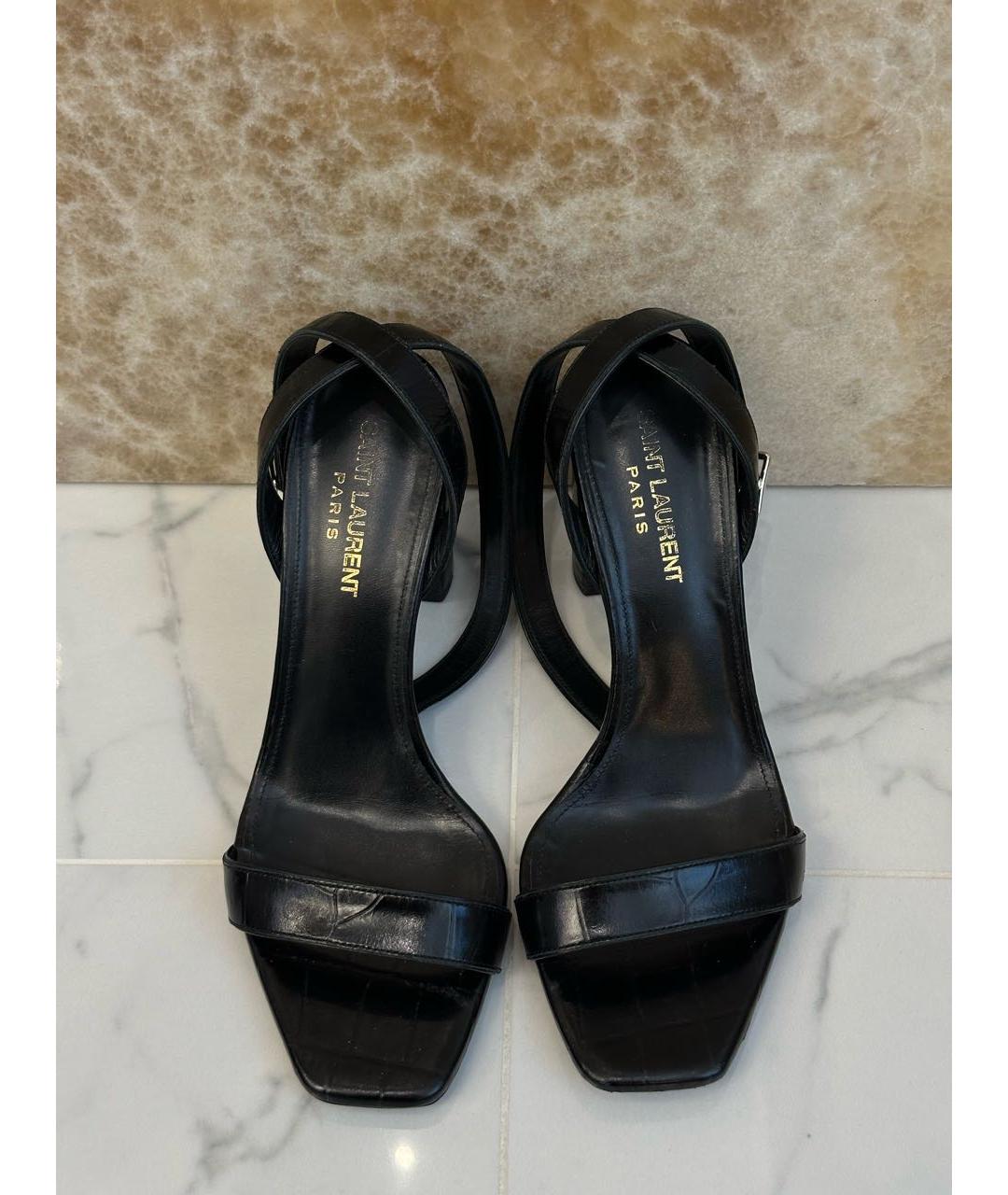 SAINT LAURENT Черные босоножки, фото 2