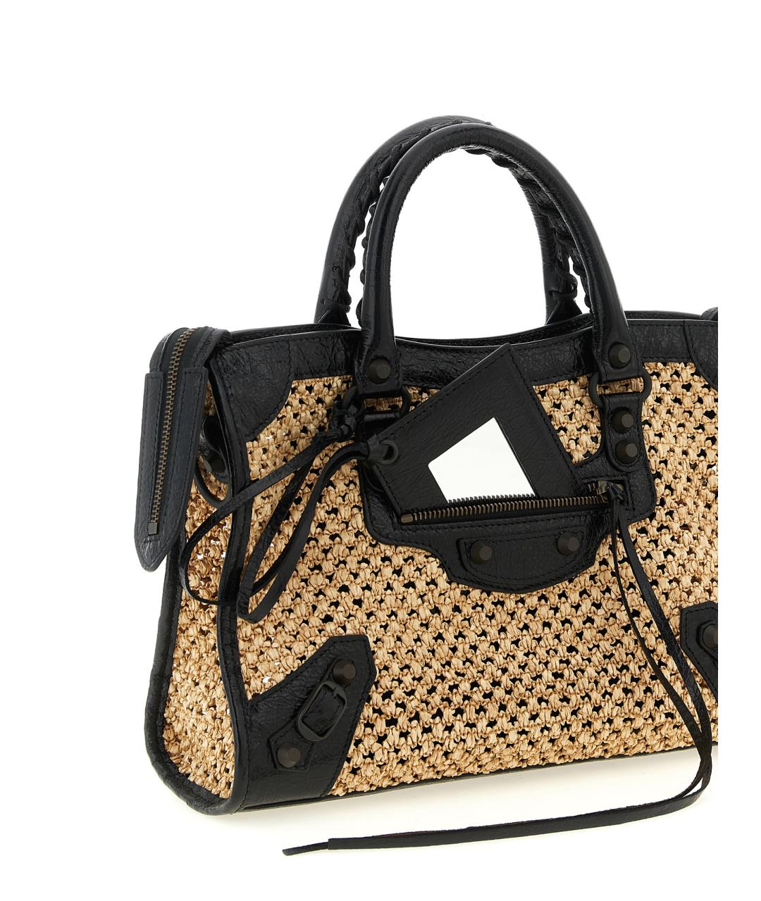 BALENCIAGA Бежевая синтетическая сумка тоут, фото 3