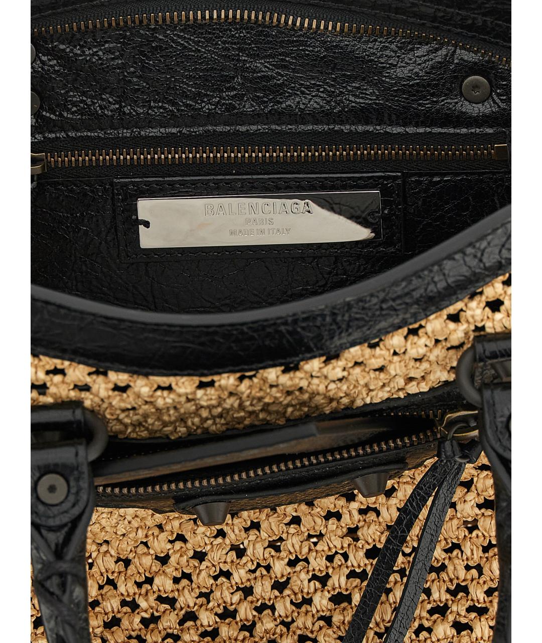 BALENCIAGA Бежевая синтетическая сумка тоут, фото 4