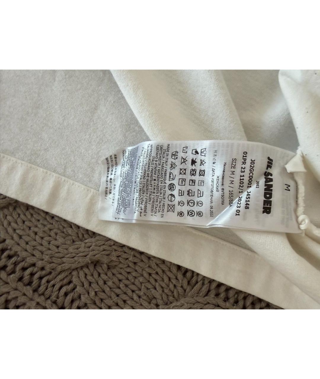 JIL SANDER Белая хлопковая футболка, фото 5