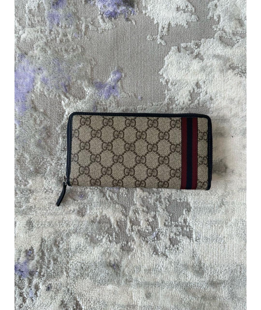 GUCCI Бежевый кожаный кошелек, фото 8