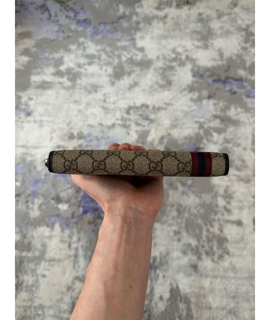 GUCCI Бежевый кожаный кошелек, фото 4