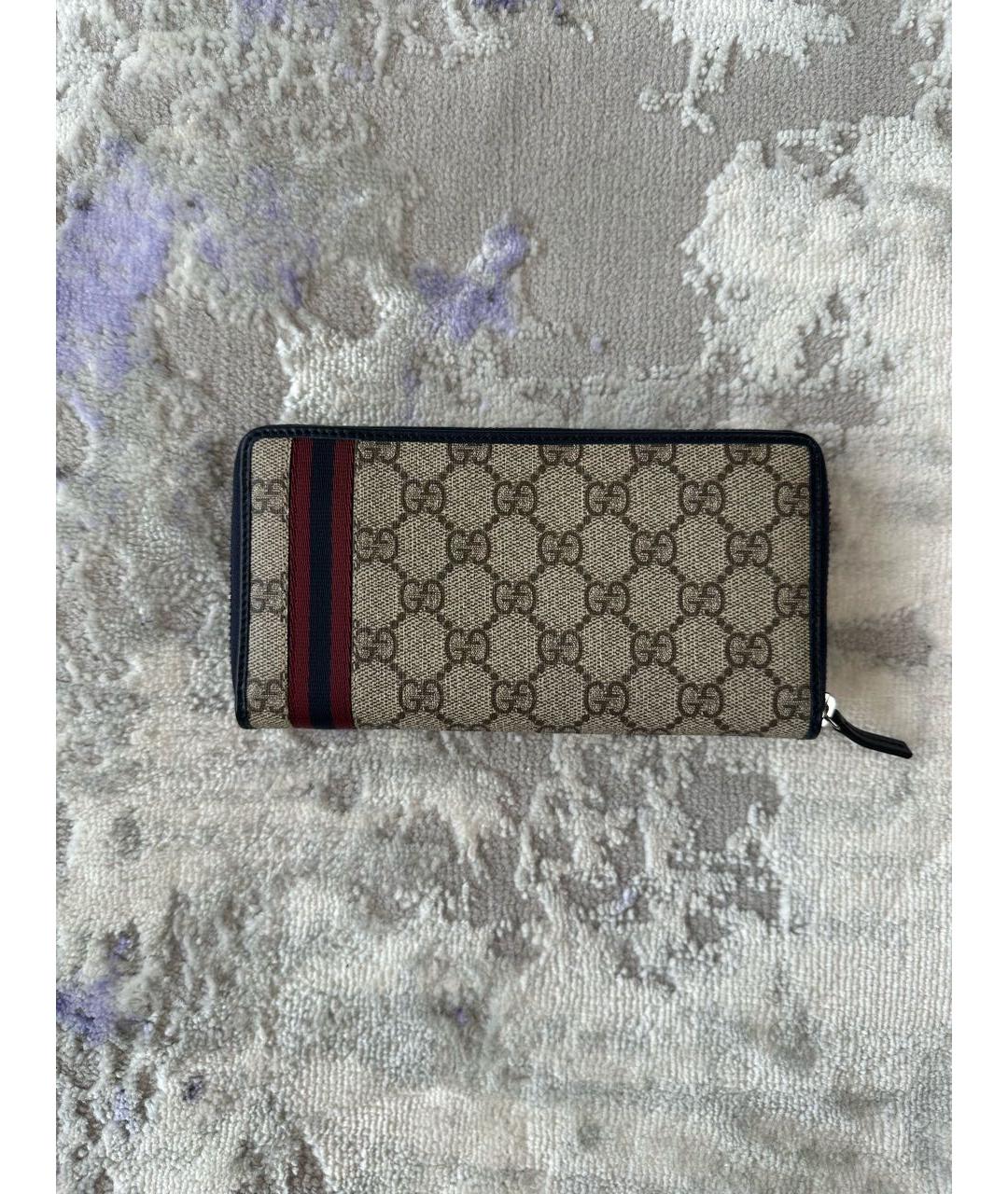 GUCCI Бежевый кожаный кошелек, фото 2